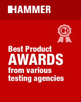HAMMER - best product awards from various testing agencies
